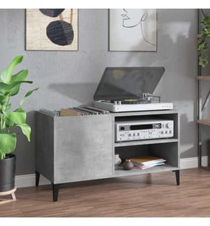 Plattenschrank Betongrau 84,5x38x48 cm Holzwerkstoff
