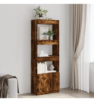 vidaXL Buffet haut 63x33x180 cm chêne fumé bois d'ingénierie