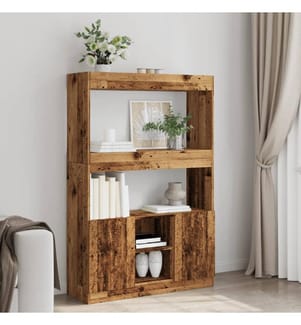 vidaXL Buffet haut vieux bois 92x33x140 cm bois d'ingénierie