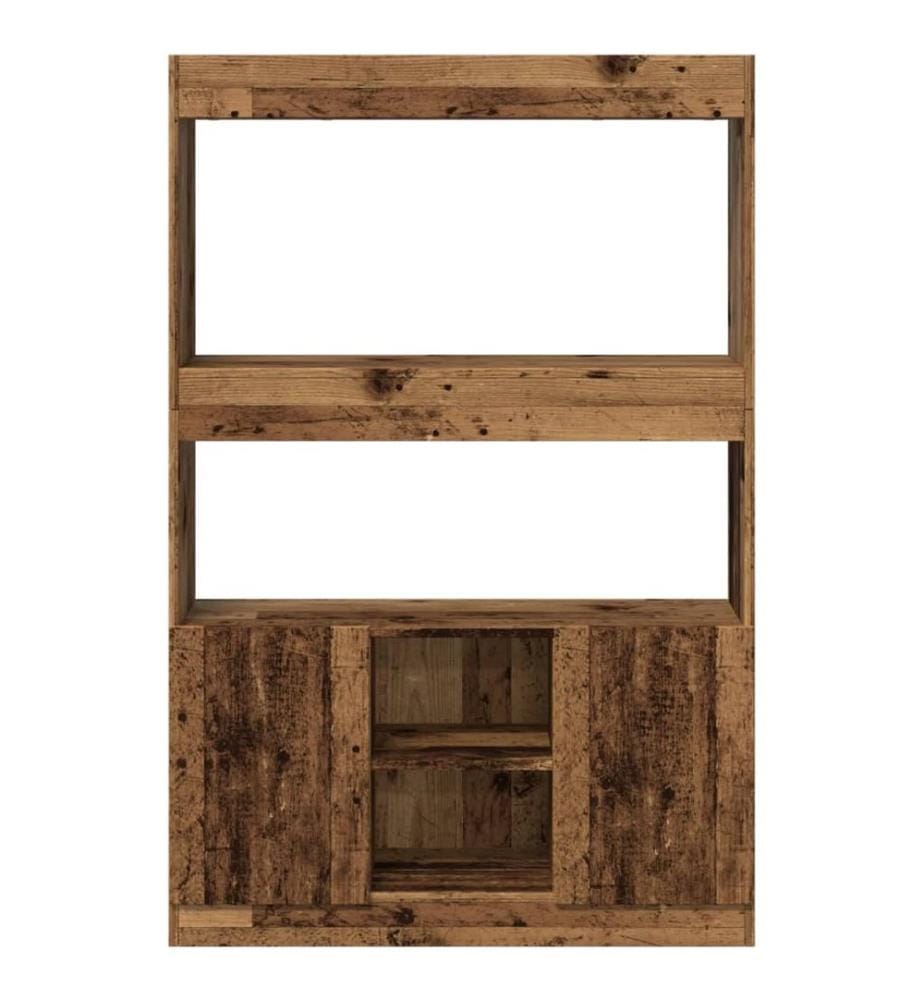 vidaXL Highboard Altholz-Optik 92x33x140 cm Holzwerkstoff