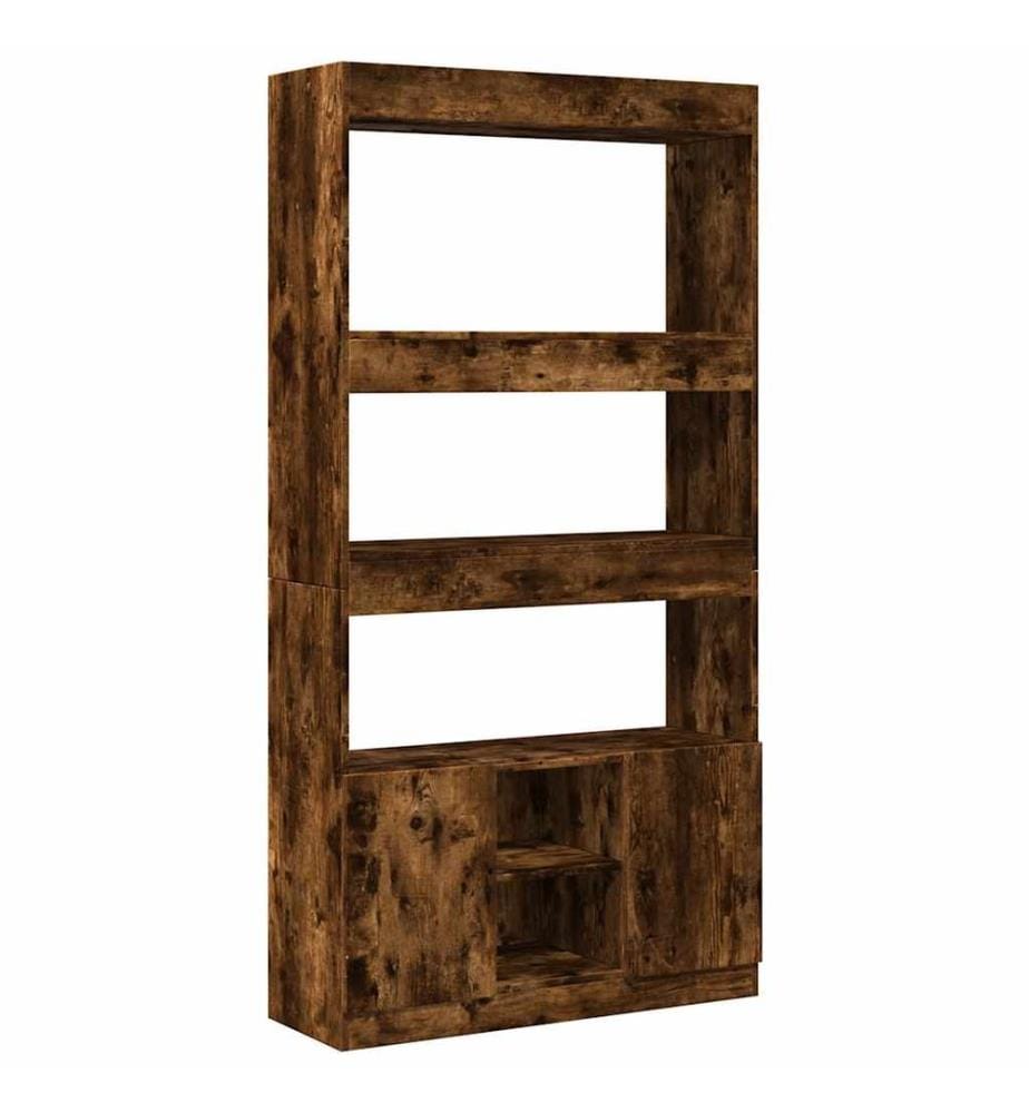 vidaXL Highboard Räuchereiche 92x33x180 cm Holzwerkstoff