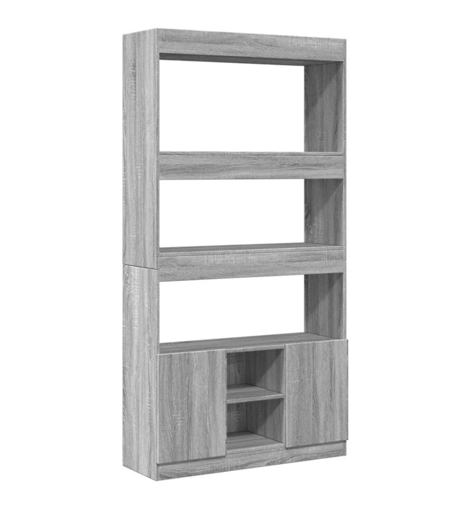 vidaXL Highboard Grau Sonoma 92x33x180 cm Holzwerkstoff