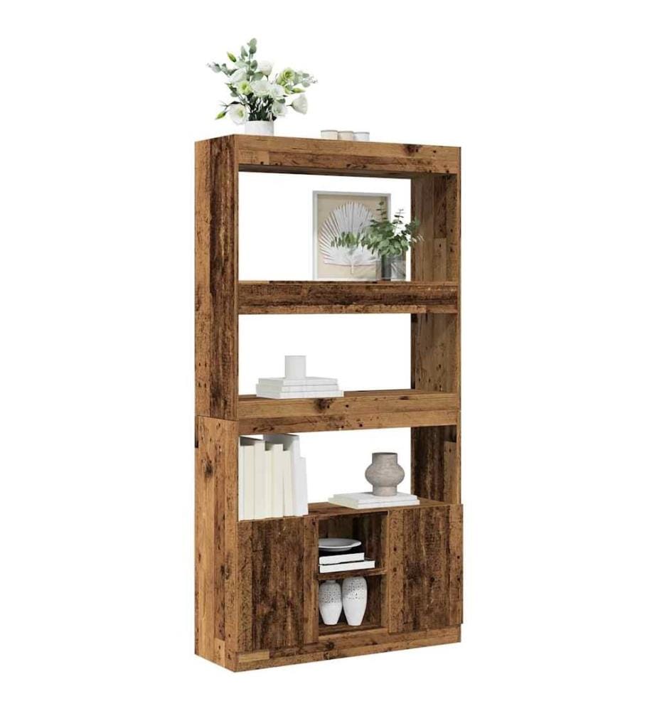 vidaXL Highboard Altholz-Optik 92x33x180 cm Holzwerkstoff