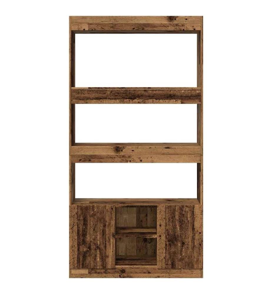 vidaXL Highboard Altholz-Optik 92x33x180 cm Holzwerkstoff