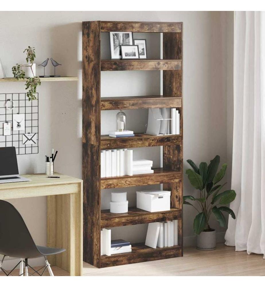 vidaXL Bücherregal Geräucherte Eiche 80 x 30 x 198 cm Holzwerkstoff