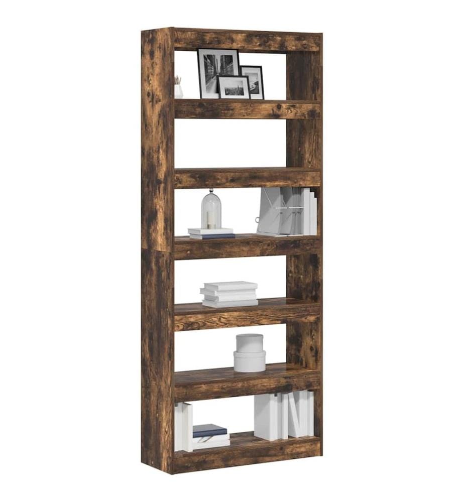 vidaXL Bücherregal Geräucherte Eiche 80 x 30 x 198 cm Holzwerkstoff