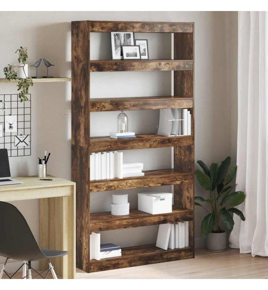 vidaXL Bücherregal Geräucherte Eiche 100 x 30 x 198 cm Holzwerkstoff