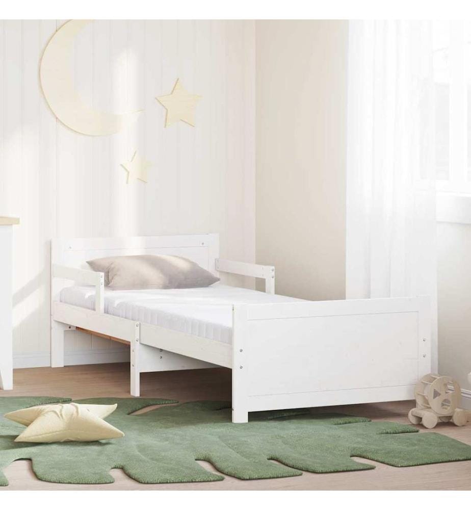 vidaXL Cadre de lit avec matelas extensible Blanc 80 x 200 cm