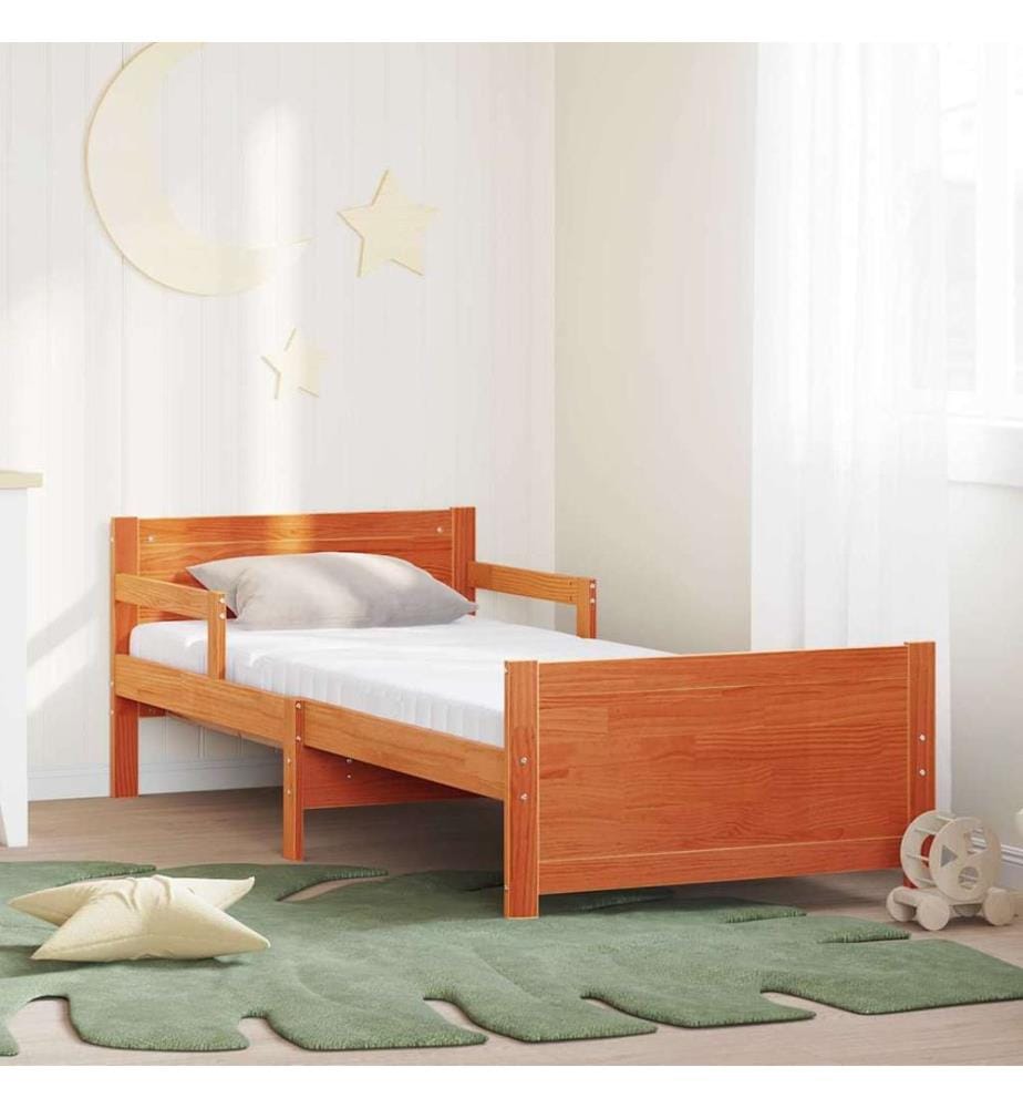 vidaXL Cadre de lit avec matelas extensible Marron 80 x 200 cm