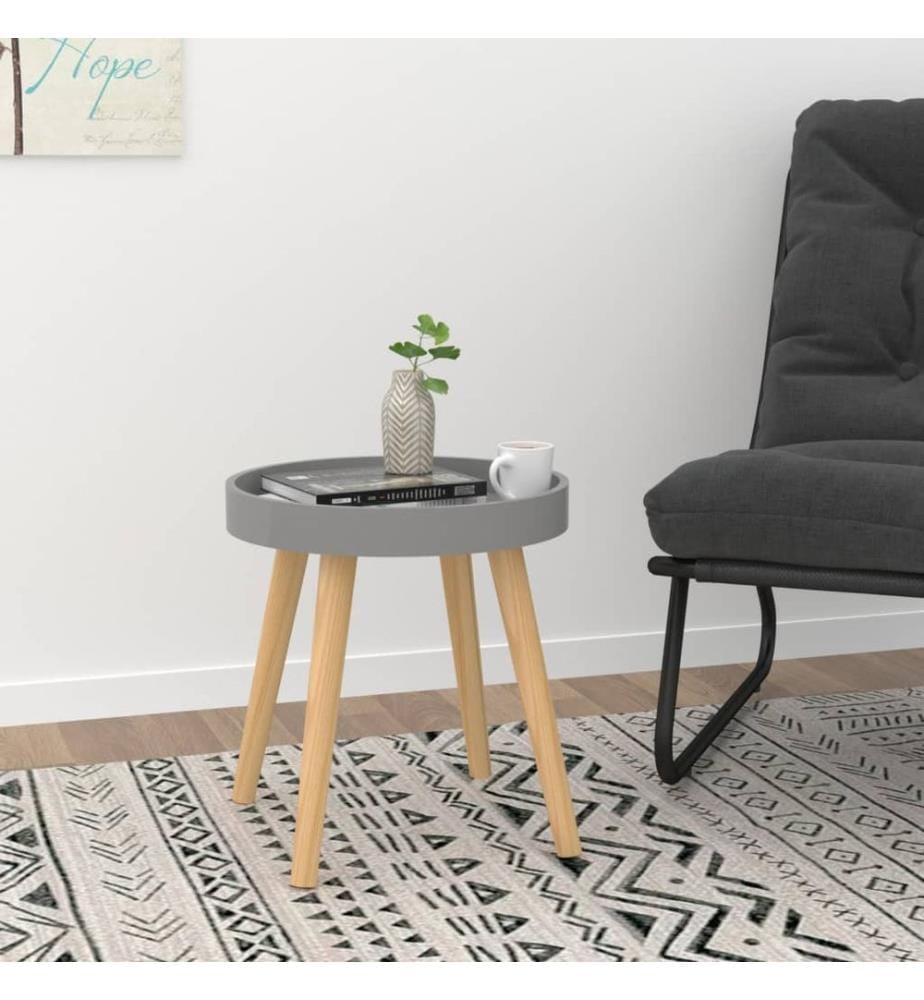 vidaXL Table d'appoint Gris 38x38x40 cm Bois ingénierie et pin massif