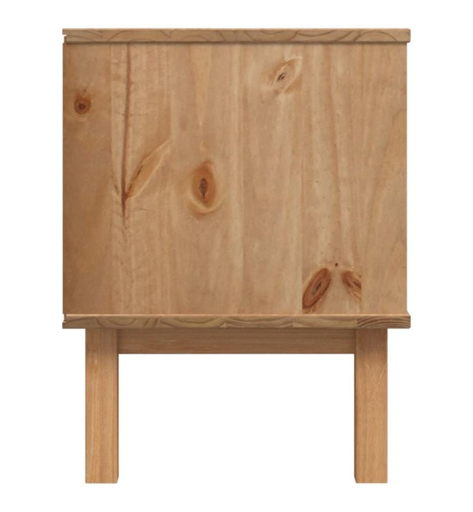 vidaXL Meuble TV OTTA Marron et gris 113,5x43x57 cm Bois massif pin
