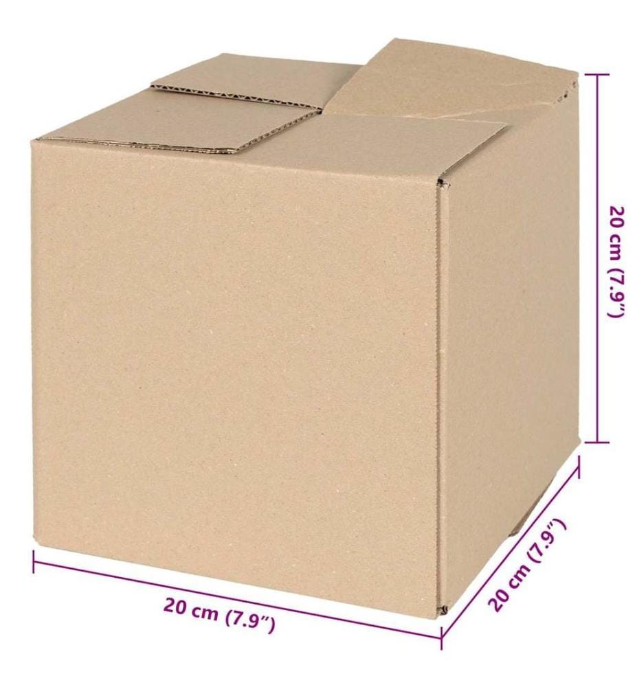 vidaXL Faltbox mit Speicher 50 pcs Natur 20 x 20 x 20 cm Karton