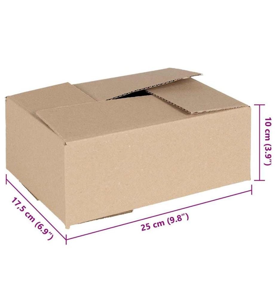 vidaXL Faltbox mit Speicher 50 pcs Natur 25 x 17,5 x 10 cm Karton