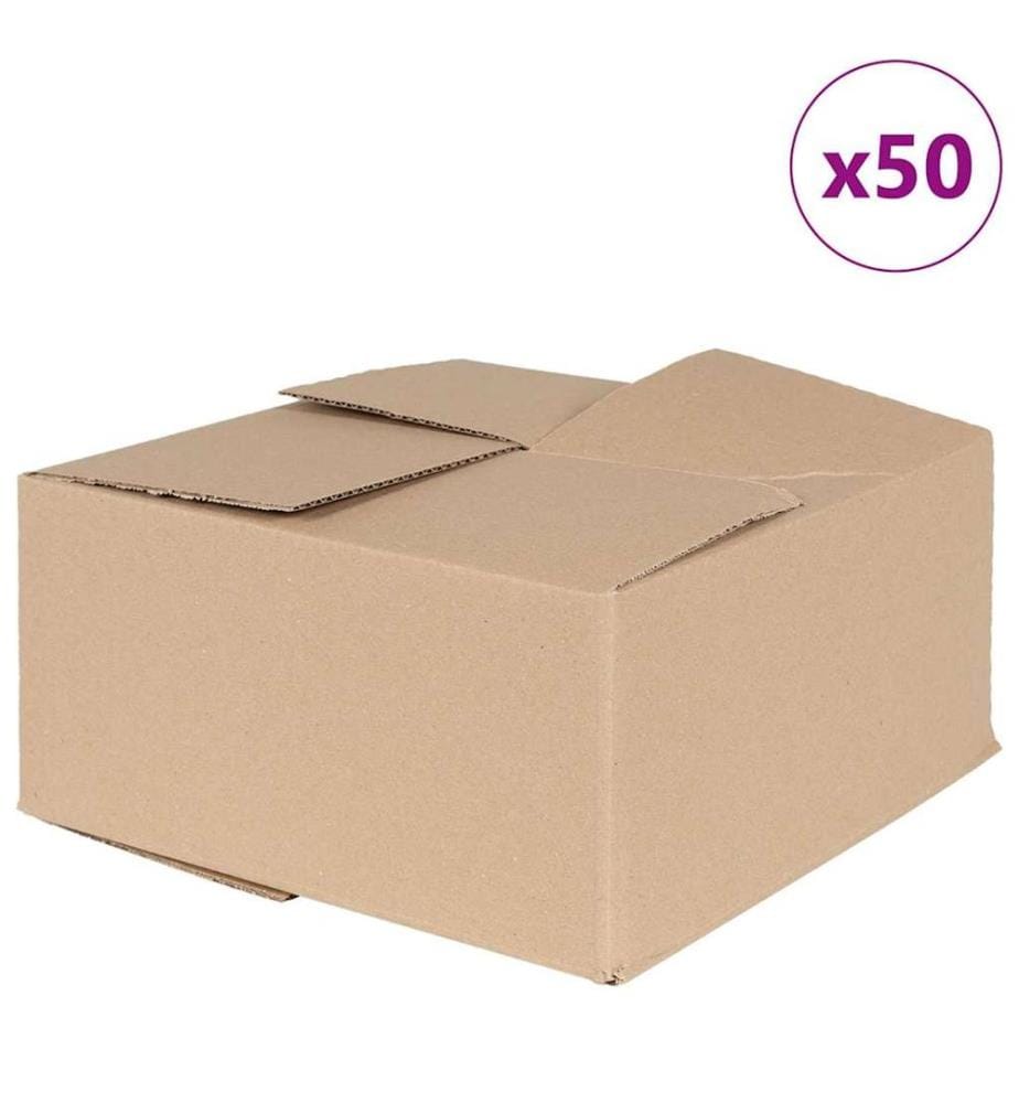 vidaXL Faltbox mit Speicher 50 pcs Natur 30 x 30 x 15 cm Karton