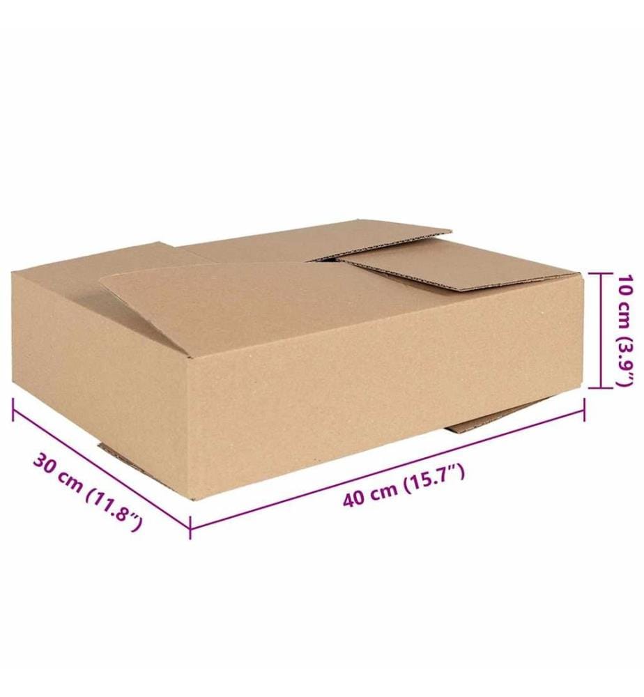vidaXL Boîte Pliable 50 pcs Naturel 40 x 30 x 10 cm Carton