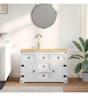 vidaXL Coffres de rangement Corona Blanc 112 x 40 x 75 cm Pin massif
