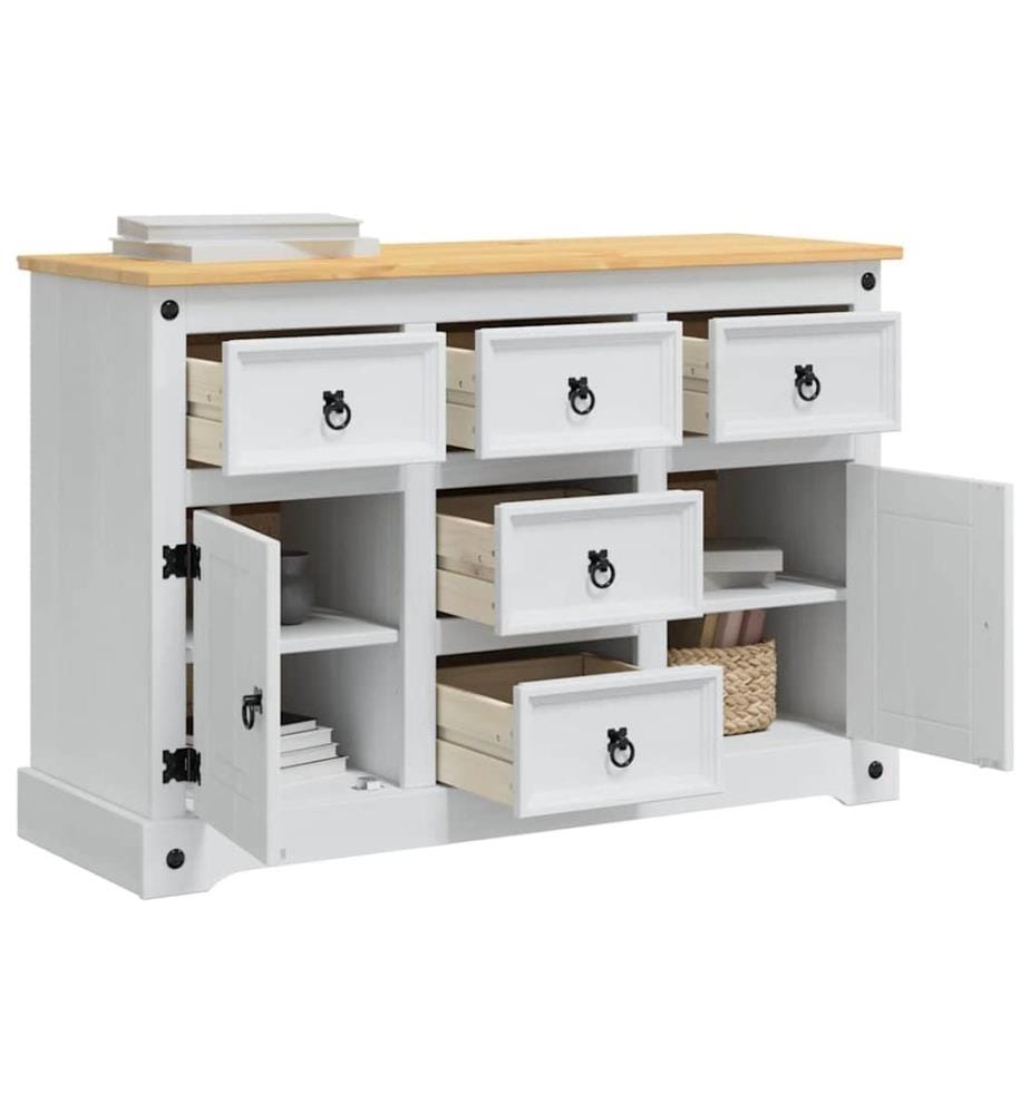 vidaXL Coffres de rangement Corona Blanc 112 x 40 x 75 cm Pin massif