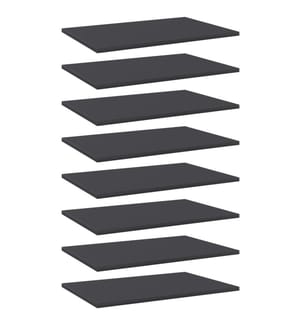 vidaXL Panneaux de bibliothèque 8 pcs Gris 60x40x1,5 cm Aggloméré