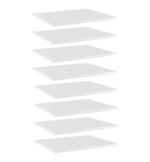 vidaXL Panneaux bibliothèque 8pcs Blanc brillant 60x50x1,5cm Aggloméré