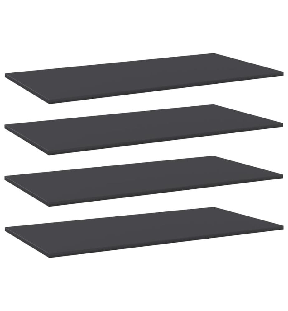 vidaXL Panneaux de bibliothèque 4 pcs Gris 100x50x1,5 cm Aggloméré