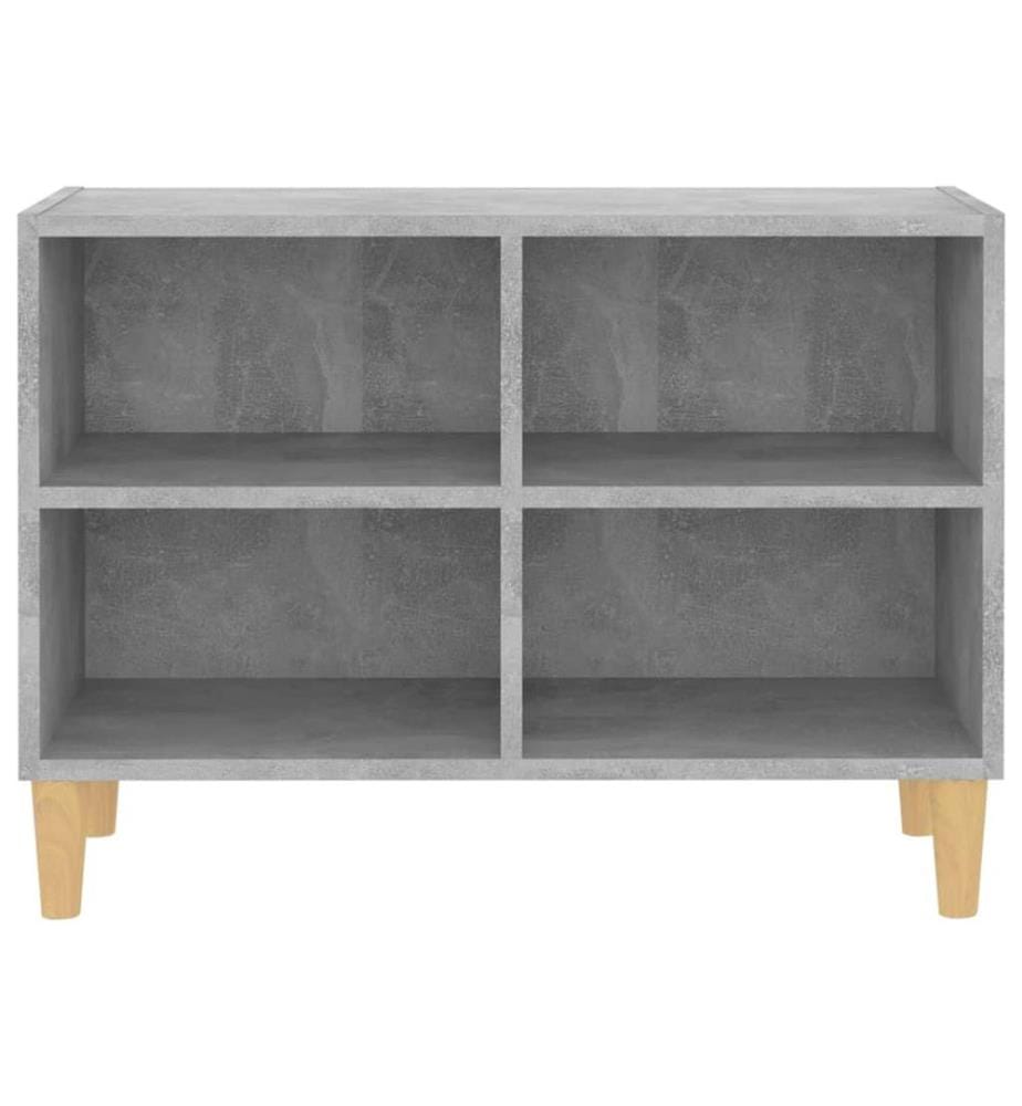 vidaXL TV-Schrank mit Massivholz-Beinen Betongrau 69,5x30x50 cm