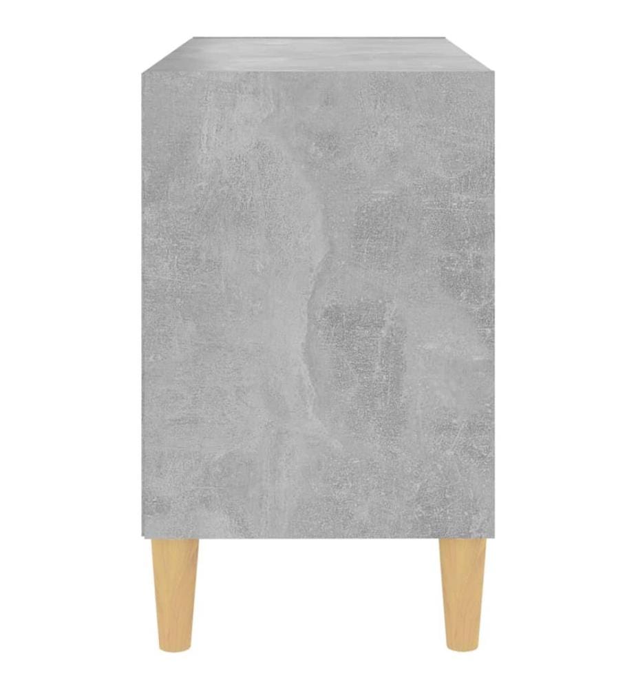 vidaXL TV-Schrank mit Massivholz-Beinen Betongrau 69,5x30x50 cm