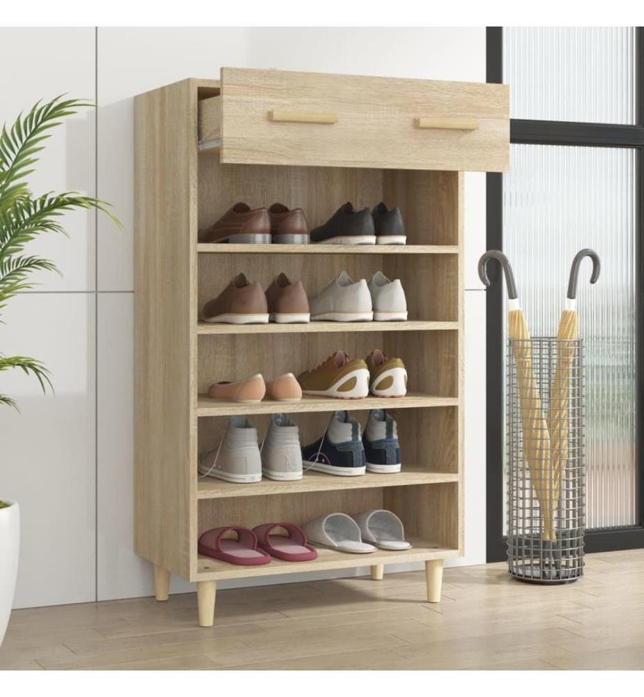 vidaXL Schuhschrank Sonoma-Eiche 60x35x105 cm Holzwerkstoff