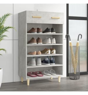 vidaXL Schuhschrank Betongrau 60x35x105 cm Holzwerkstoff