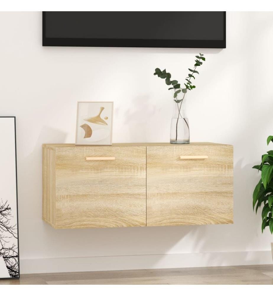 vidaXL Wandschrank Sonoma-Eiche 80x35x36,5 cm Holzwerkstoff