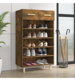 vidaXL Schuhschrank Räuchereiche 60x35x105 cm Holzwerkstoff