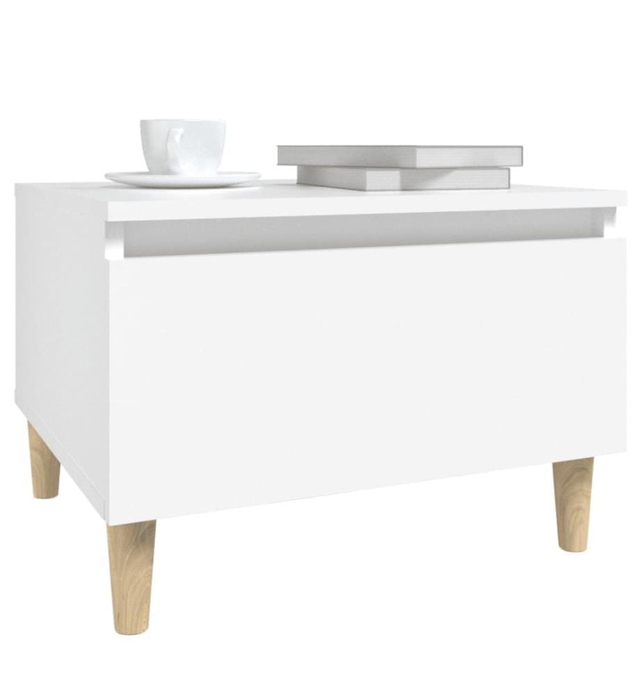 vidaXL Table d'appoint Blanc 50x46x35 cm Bois d'ingénierie