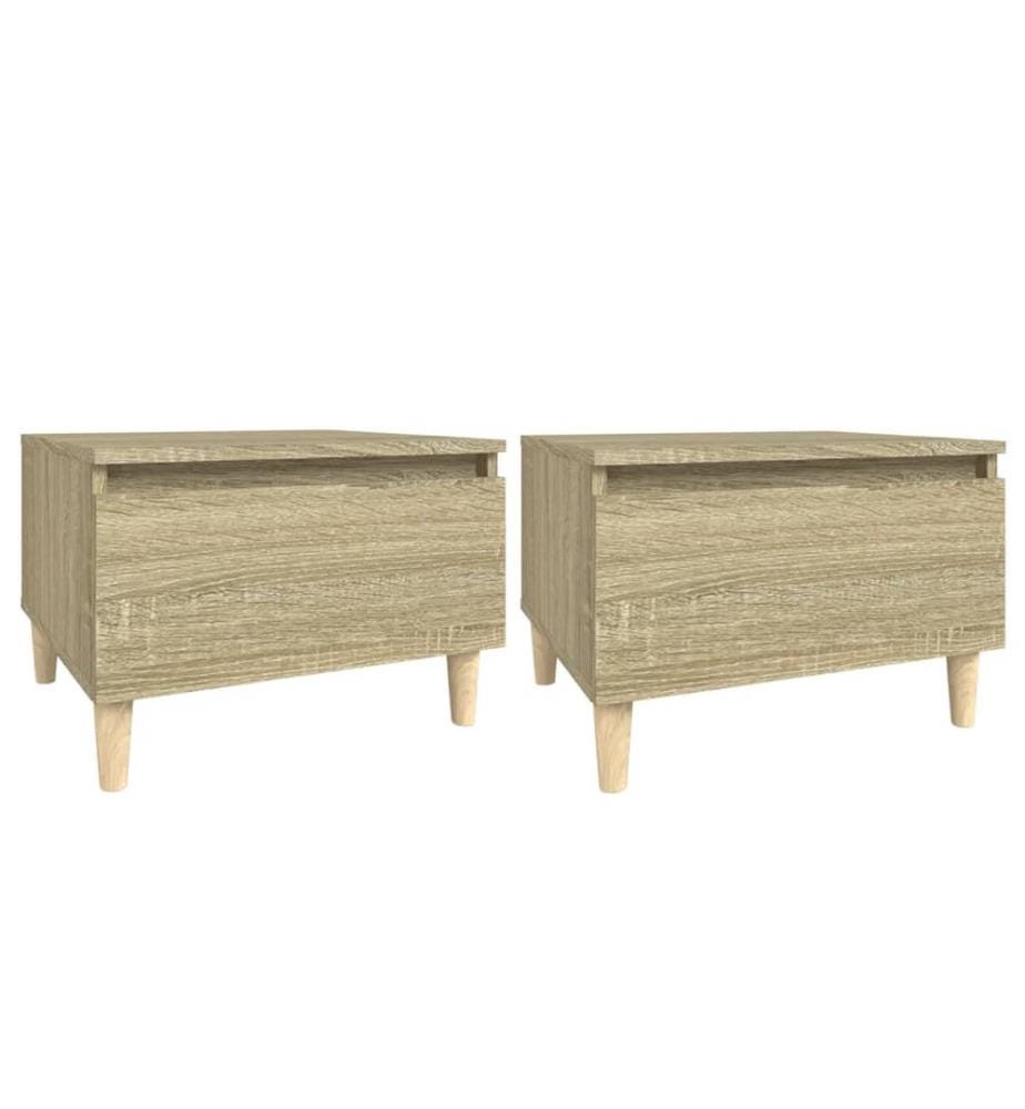 vidaXL Tables d'appoint 2 pcs Chêne sonoma 50x46x35 cm Bois ingénierie