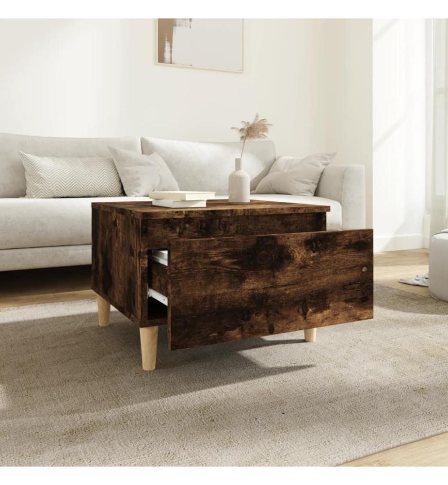vidaXL Table d'appoint Chêne fumé 50x46x35 cm Bois d'ingénierie