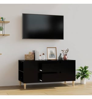 vidaXL Meuble TV Noir 102x44,5x50 cm Bois d'ingénierie