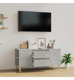 vidaXL Meuble TV Gris béton 102x44,5x50 cm Bois d'ingénierie