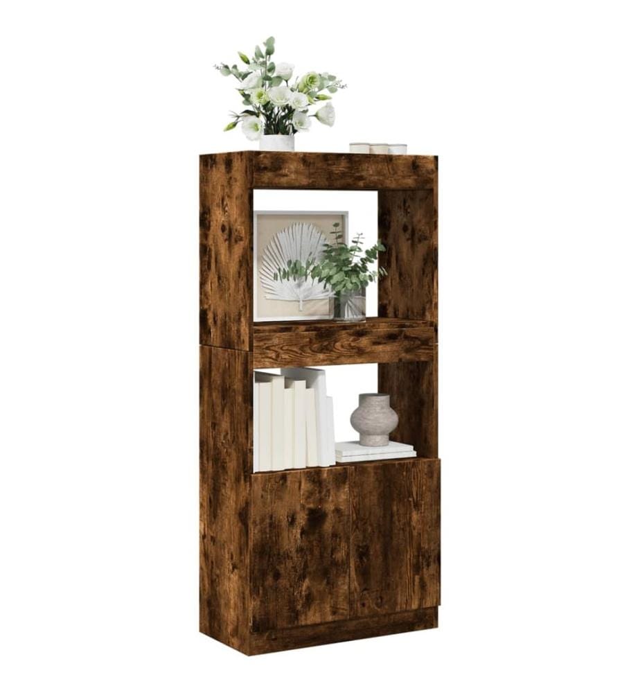 vidaXL Highboard Räuchereiche 63x33x140 cm Holzwerkstoff
