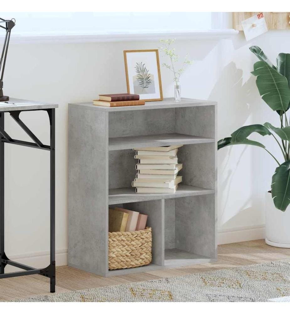 vidaXL Bibliothèque gris béton 60x30x71,5 cm bois d'ingénierie