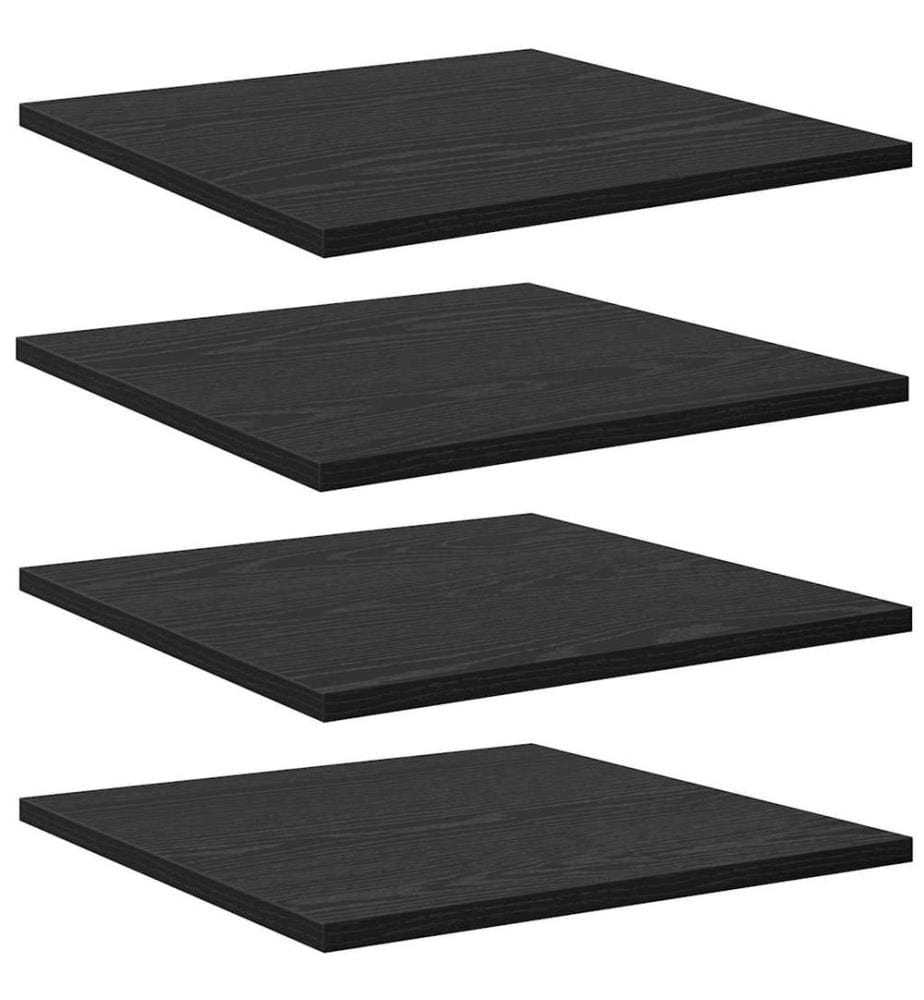 vidaXL Regalbrett 4 pcs Schwarz 40 x 40 x 1,5 cm Holzwerkstoff
