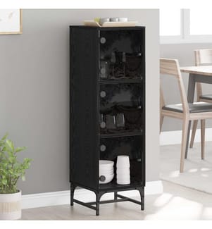 vidaXL Sideboard Schwarz Eichen-Optik 35 x 37 x 117 cm