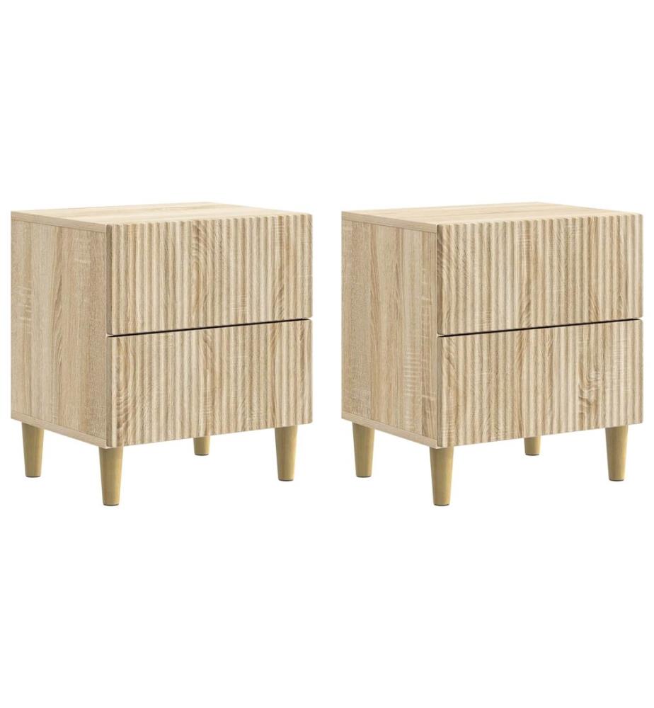 vidaXL Nachttisch 2 pcs Sonoma-Eiche 43 x 34,5 x 48 cm Holzwerkstoff