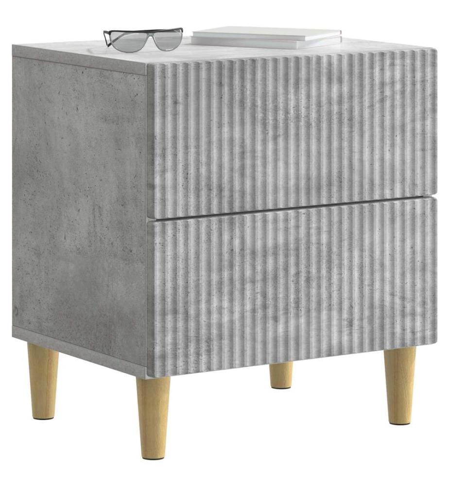 vidaXL Cabinet de chevet avec tiroir Gris béton 43 x 34,5 x 48 cm