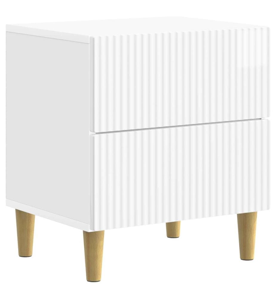 vidaXL Cabinet de chevet avec tiroir Blanc brillant 43 x 34,5 x 48 cm