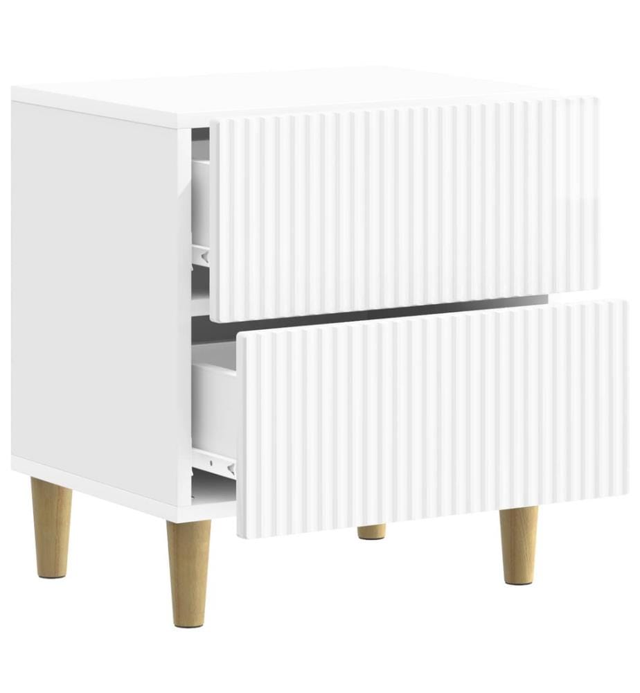 vidaXL Cabinet de chevet 2 pcs Blanc brillant 43 x 34,5 x 48 cm