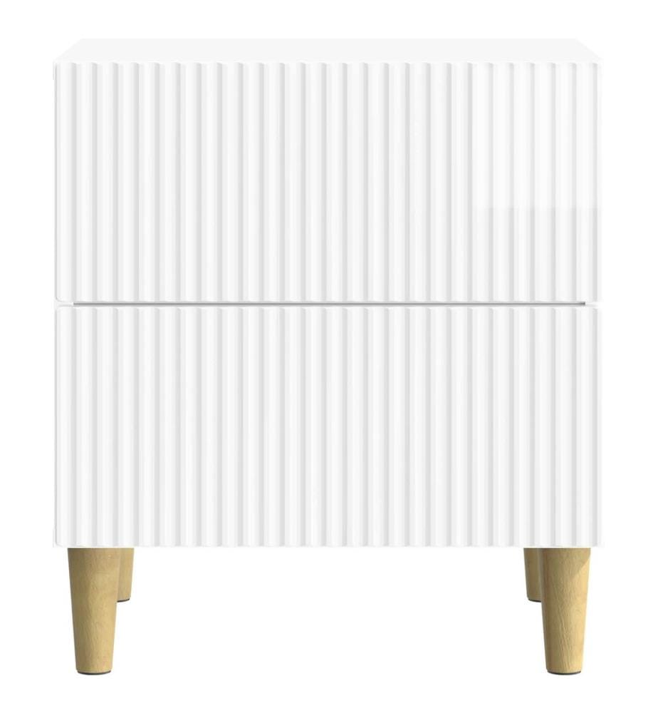 vidaXL Cabinet de chevet 2 pcs Blanc brillant 43 x 34,5 x 48 cm