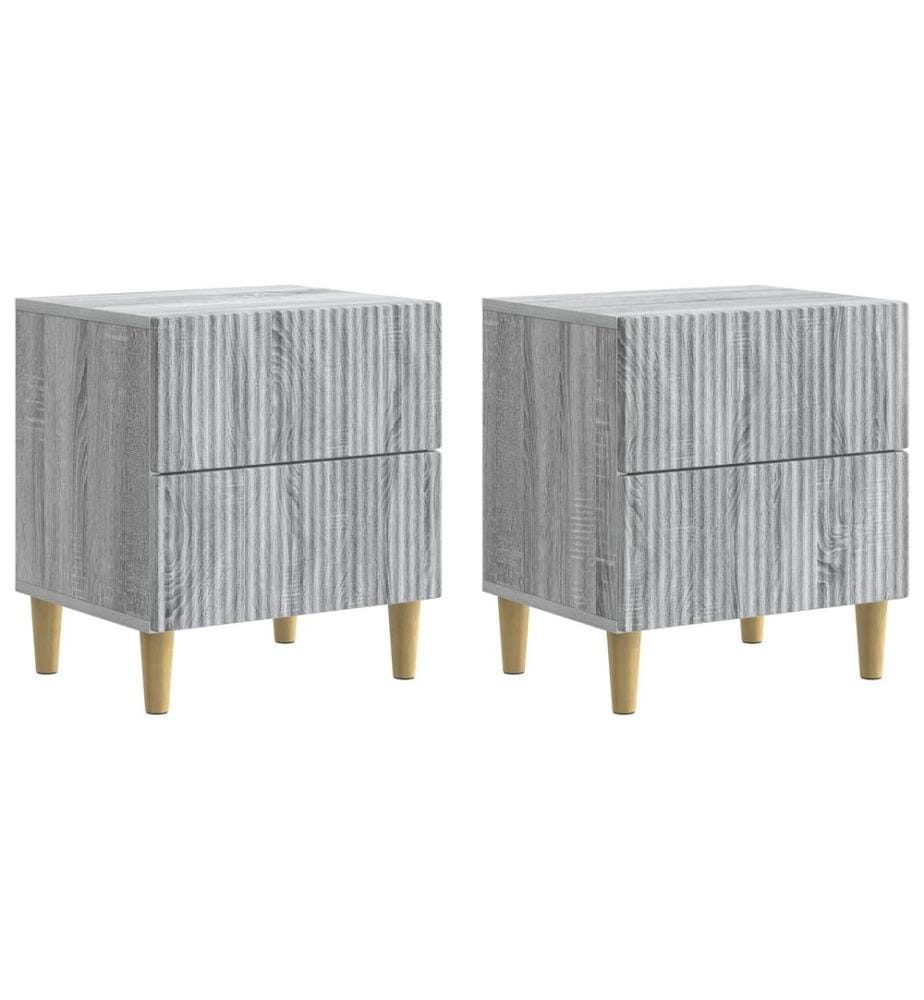 vidaXL Cabinet de chevet 2 pcs Sonoma gris 43 x 34,5 x 48 cm