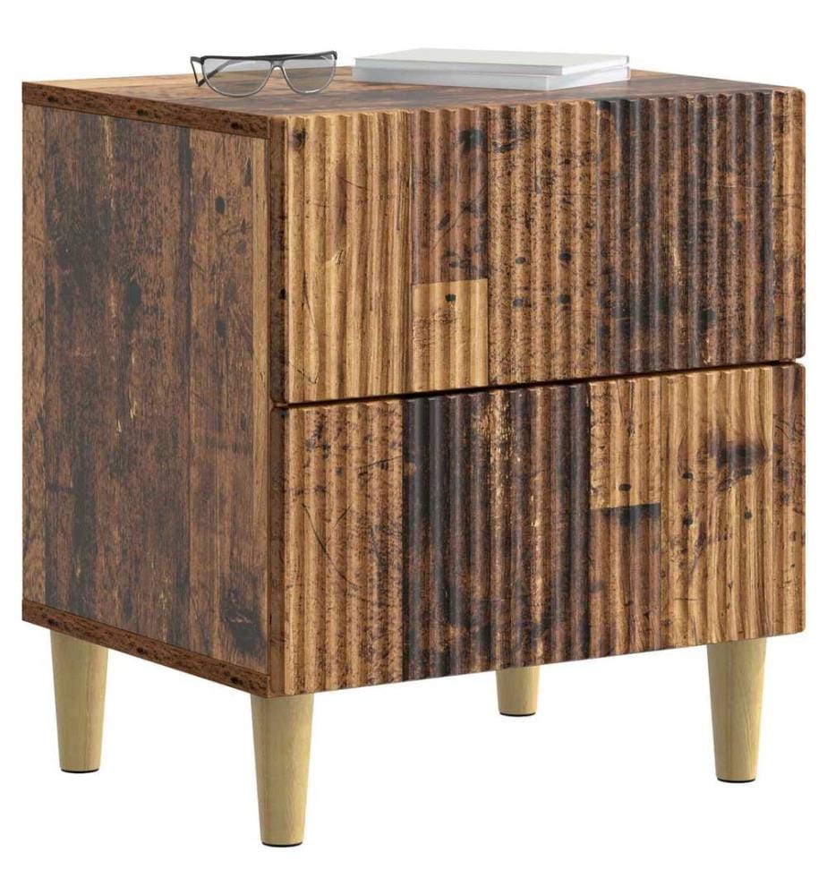 vidaXL Nachttisch 2 pcs Altholz 43 x 34,5 x 48 cm Holzwerkstoff