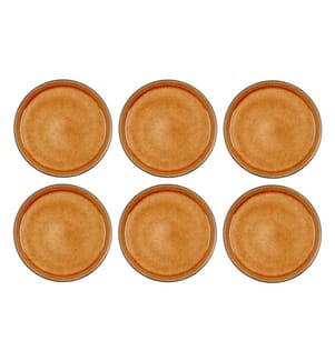 BITZ - Assiettes pour le petit-déjeuner et à dessert Ø 21 cm, 6 pièces, Noir/Ambre