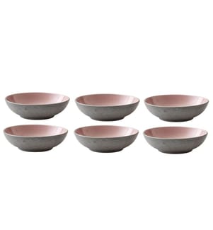 BITZ - Assiette de soupe et de pâtes Ø 20 cm, 6 Pièce/s, Gris/Rose clair