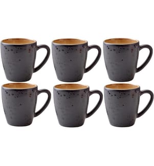 BITZ - Tasse à café 190 ml, 6 Pièce/s, Noir/Ambre