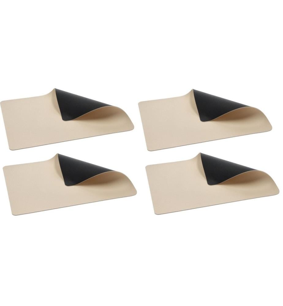 BITZ - Set de table 33 cm x 46 cm, 4 pièces, Crème/Noir